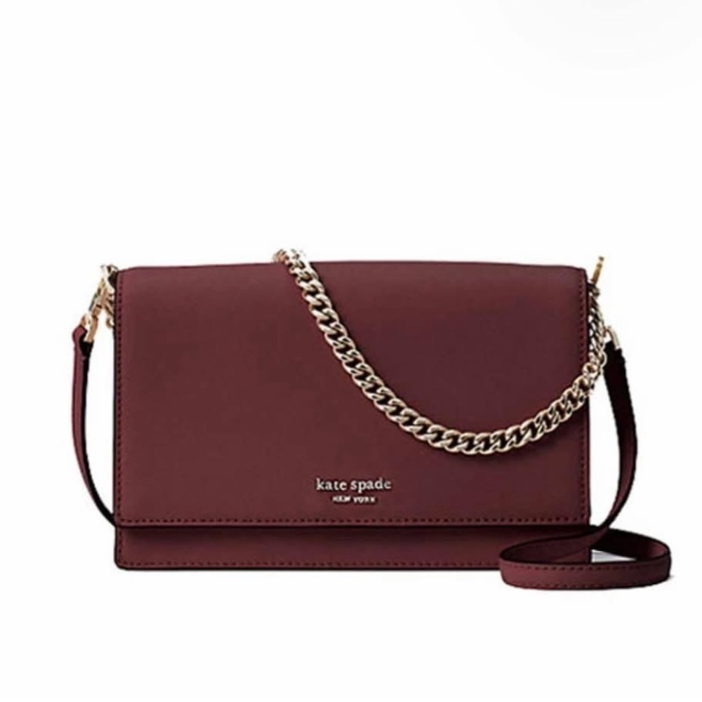 Kate Spade Cameron Convertible Crossbody β Cherrywood Saffiano Leather - Picture 1 of 12